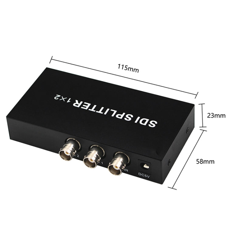 Amplificatore di distribuzione 1 ingresso 2 uscite SD-SDI / HD-SDI / 3G-SDI Splitter SDI video, 1 In 2 Out