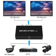 Amplificatore di distribuzione 1 ingresso 2 uscite SD-SDI / HD-SDI / 3G-SDI Splitter SDI video, 1 In 2 Out