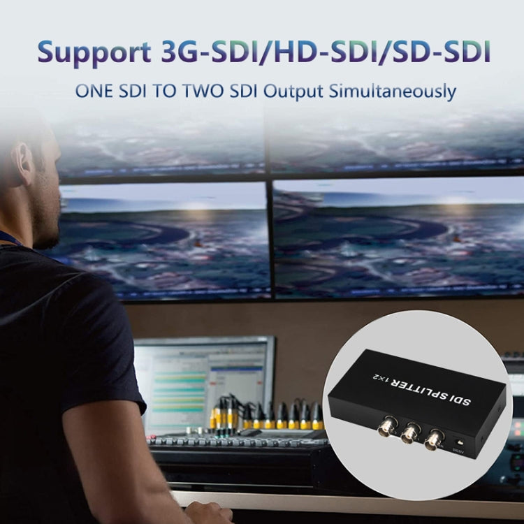 Amplificatore di distribuzione 1 ingresso 2 uscite SD-SDI / HD-SDI / 3G-SDI Splitter SDI video, 1 In 2 Out