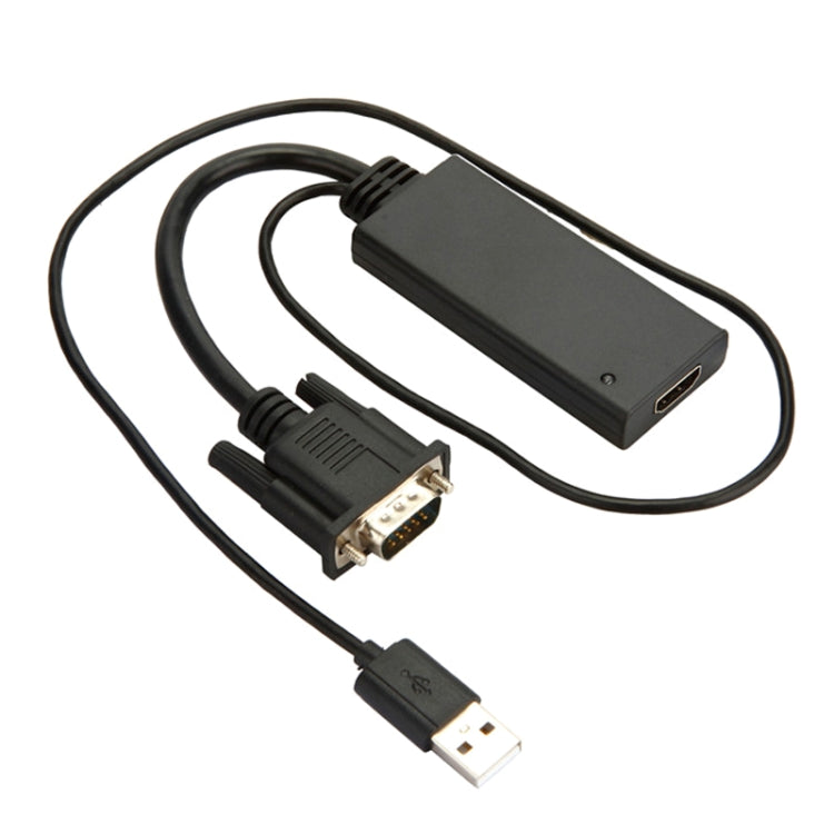 HD55Y Cavo adattatore da VGA a HDMI Convertitore da VGA+USB a HD 1080P con alimentatore, VGA+USB To HDMI