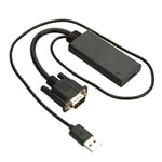 HD55Y Cavo adattatore da VGA a HDMI Convertitore da VGA+USB a HD 1080P con alimentatore, VGA+USB To HDMI