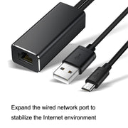 Adattatore Ethernet da RJ45 Micro USB a 100M Guarda video fisso, Micro USB