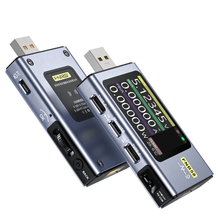 FNIRSI FNB58 Amperometro di tensione USB TIPO-C Tester di alimentazione a carica rapida, Bluetooth, Without Bluetooth