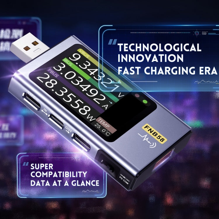 Amperometro USB Tipo-C FNIRSI FNB58 Tester Alimentazione