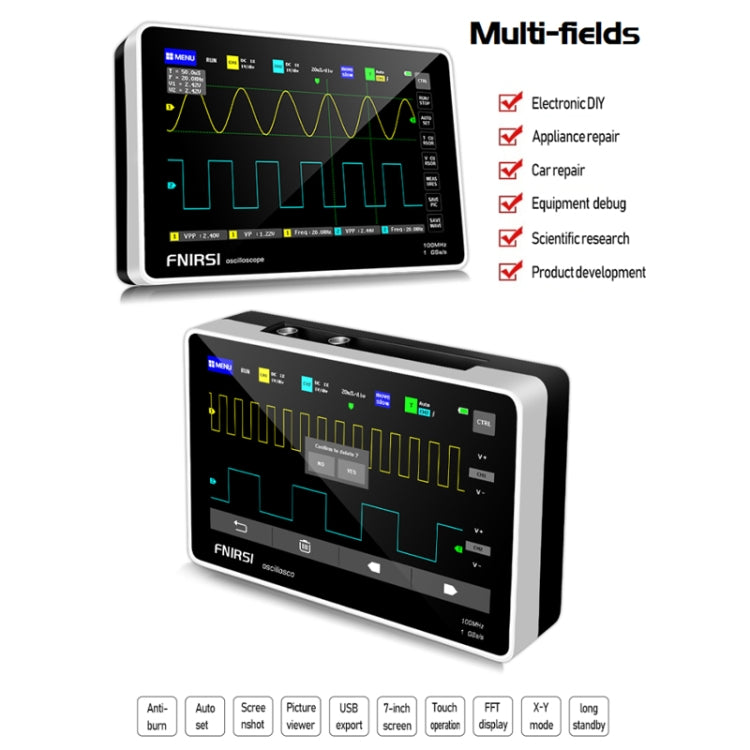 Oscilloscopio digitale FNIRSI 1013D 2 canali 100 MHz