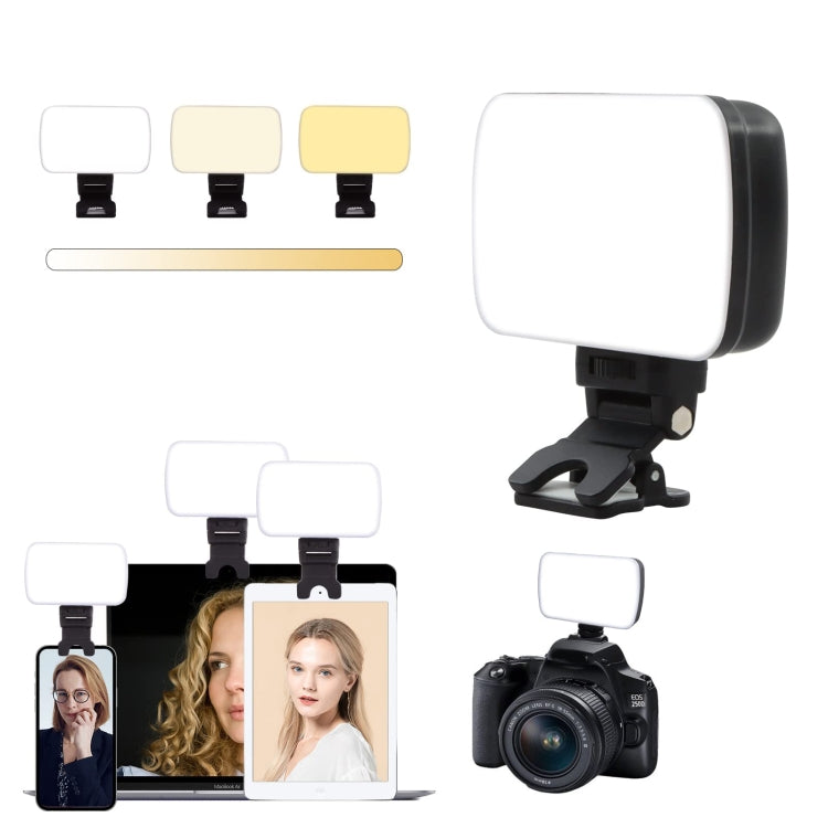 Illuminazione ricaricabile per videoconferenza BL01 con regolazione continua della temperatura a tre colori, Style 1