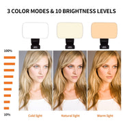 Luce LED ricaricabile per videoconferenza con regolazione colore
