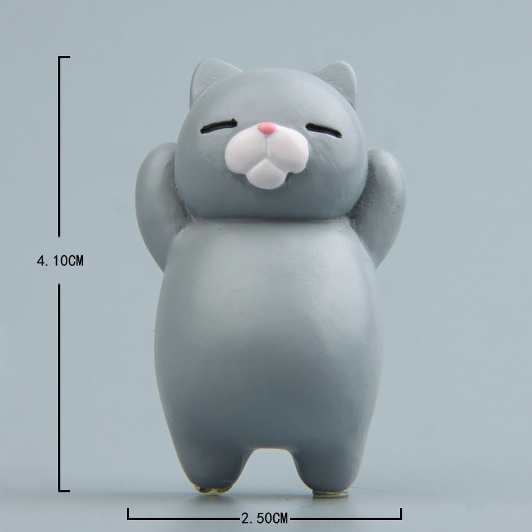 Magnete per frigorifero con gatto dei cartoni animati Ornamento in resina, With Magnetic Sticker, Without Magnetic Sticker