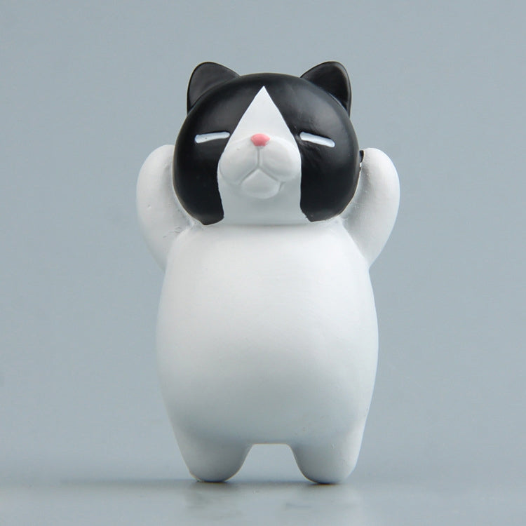 Magnete per frigorifero con gatto dei cartoni animati Ornamento in resina, With Magnetic Sticker, Without Magnetic Sticker