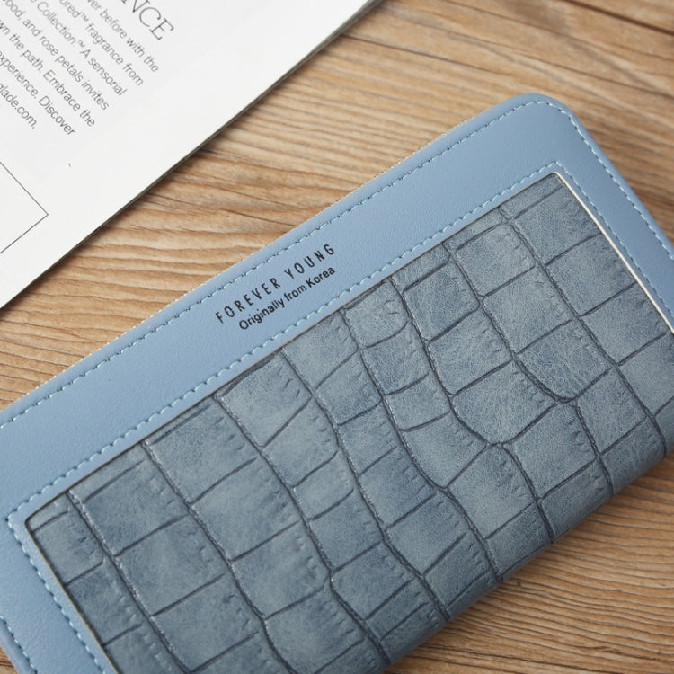 Portafoglio da donna con cerniera singola Portafoglio lungo Portamonete in coccodrillo Pochette per studenti