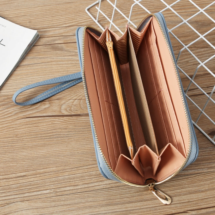 Portafoglio da donna con cerniera singola Portafoglio lungo Portamonete in coccodrillo Pochette per studenti