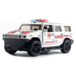 1:36 Giocattolo per auto modello di ambulanza per auto della polizia fuoristrada con suoni e luci, Police Car, Ambulance Car, fire truck, Army