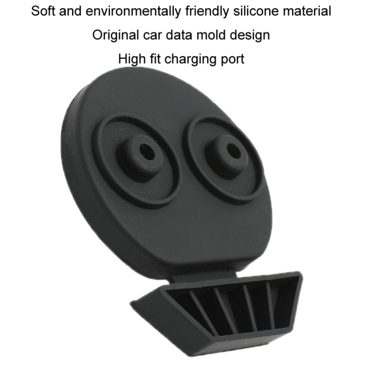 Per Tesla Model3/Y 2 pezzi Copertura impermeabile antipolvere in silicone per porta di ricarica, Split Black, Split Red, Split Blue, Conjoined Black, Conjoined Red, Conjoined Blue, EU Standard Black
