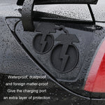 Per Tesla Model3/Y 2 pezzi Copertura impermeabile antipolvere in silicone per porta di ricarica, Split Black, Split Red, Split Blue, Conjoined Black, Conjoined Red, Conjoined Blue, EU Standard Black