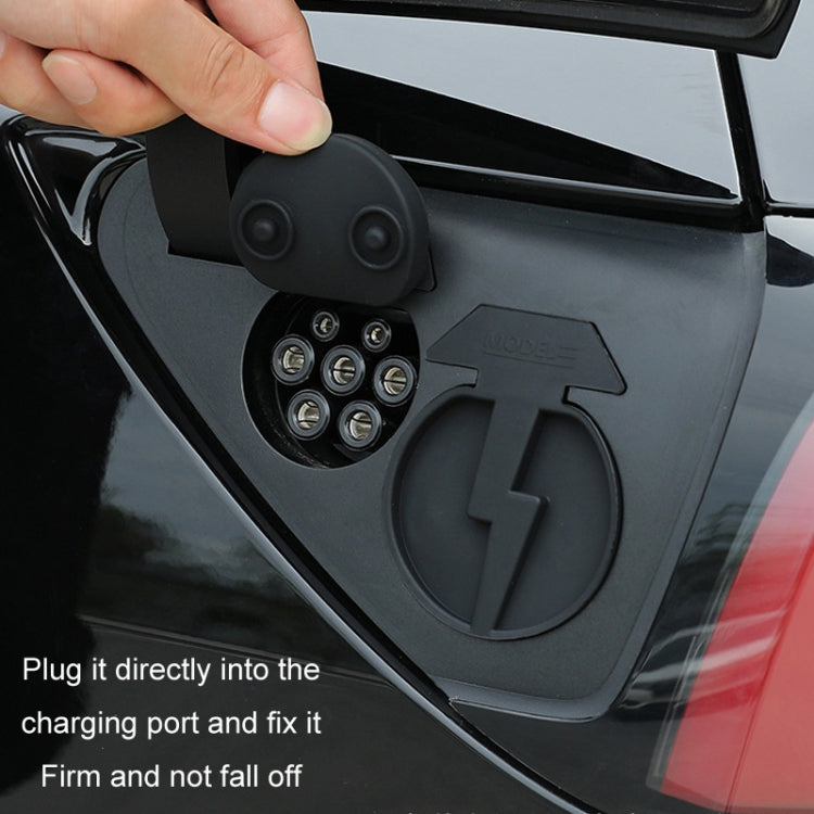 Per Tesla Model3/Y 2 pezzi Copertura impermeabile antipolvere in silicone per porta di ricarica, Split Black, Split Red, Split Blue, Conjoined Black, Conjoined Red, Conjoined Blue, EU Standard Black