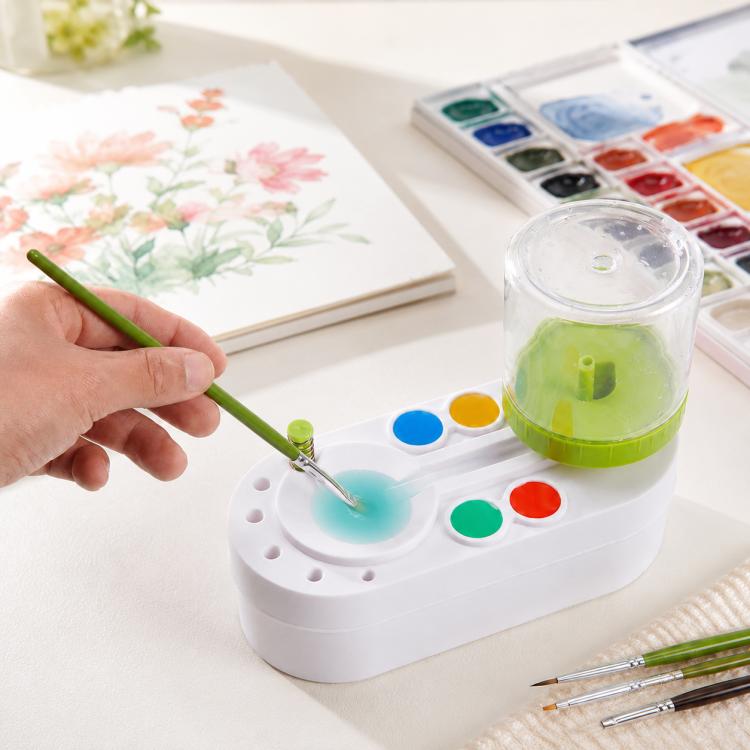 Strumento per la pulizia dei pennelli per pittura a olio di seconda generazione con rondella per penna per vernice per contenitore dell'acqua, GEN 2 Green, GEN 2 Pink