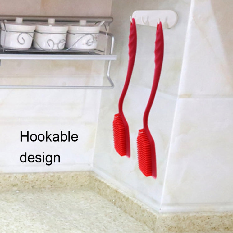 ZYA-251 Spazzola per la pulizia della pentola integrata in silicone Spazzola per la pulizia della cucina domestica Spazzola per lavare i piatti, Red