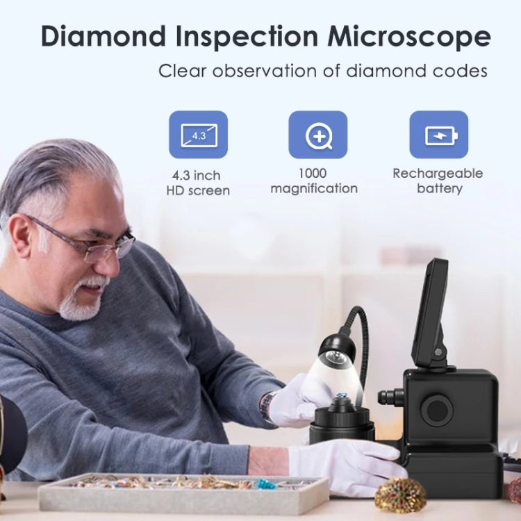 Microscopio digitale HJ1000 50-1000X con display 4,3 pollici