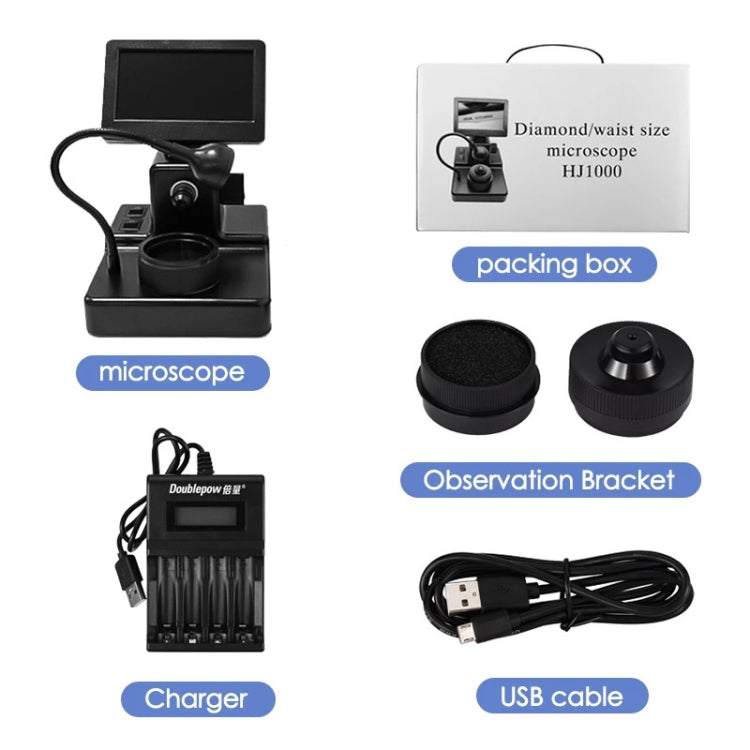 HJ1000 50-1000X Diamond Waist Code Microscope GIA Jewelry Waist Code Instrument, HJ1000