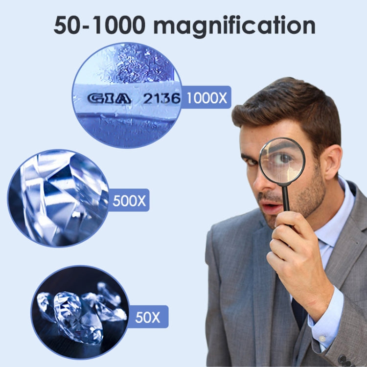 Microscopio digitale HJ1000 50-1000X con display 4,3 pollici