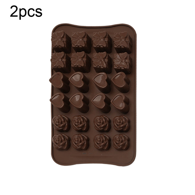 Stampo per cioccolato in silicone da 2 pezzi Stampo per torta di caramelle natalizie in gelatina, stile:, Gift Box, Shell, Star, Heart To Heart