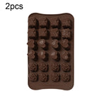 Stampo per cioccolato in silicone da 2 pezzi Stampo per torta di caramelle natalizie in gelatina, stile:, Gift Box, Shell, Star, Heart To Heart