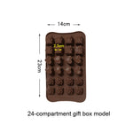 Stampo per cioccolato in silicone da 2 pezzi Stampo per torta di caramelle natalizie in gelatina, stile:, Gift Box, Shell, Star, Heart To Heart