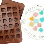 Stampo per cioccolato in silicone da 2 pezzi Stampo per torta di caramelle natalizie in gelatina, stile:, Gift Box, Shell, Star, Heart To Heart