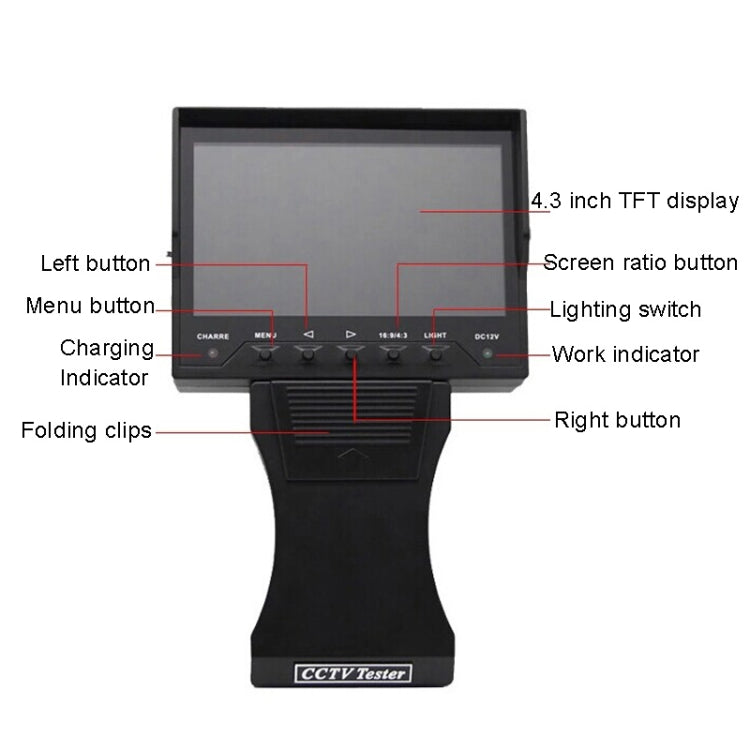 Tester cavi rete con uscita 12V e schermo 4,3 pollici