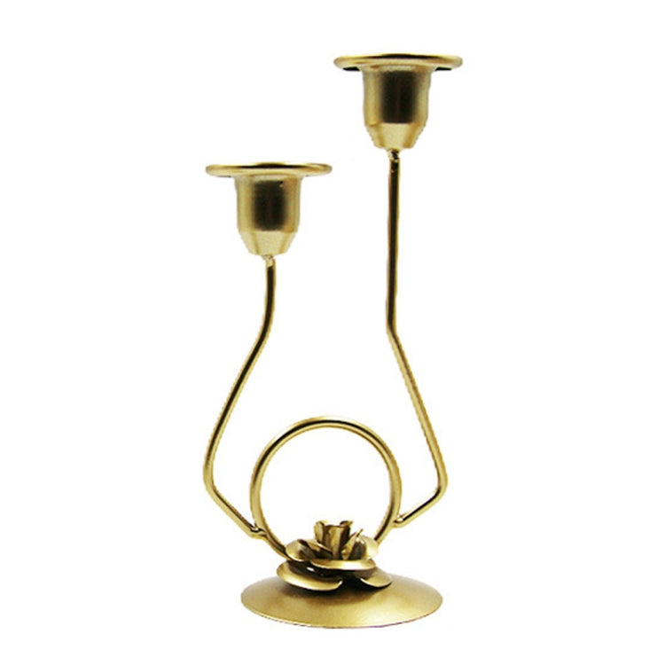 Portacandele a doppia testa in ferro battuto, decorazione per la tavola di nozze, candelabri, Silk, Iron