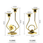 Portacandele a doppia testa in ferro battuto, decorazione per la tavola di nozze, candelabri, Silk, Iron