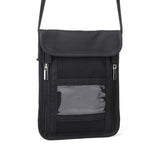 ZD-WM-06 RFID Hanging Neck Bag Passport Bag Anti-scanning Anti-magnetic Messenger ID Bag, ZD-WM-06 Black