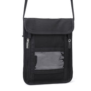 ZD-WM-06 RFID Hanging Neck Bag Passport Bag Anti-scanning Anti-magnetic Messenger ID Bag, ZD-WM-06 Black, ZD-WM-06 Beige Yellow