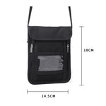 ZD-WM-06 RFID Hanging Neck Bag Passport Bag Anti-scanning Anti-magnetic Messenger ID Bag, ZD-WM-06 Black