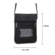 ZD-WM-06 RFID Hanging Neck Bag Passport Bag Anti-scanning Anti-magnetic Messenger ID Bag, ZD-WM-06 Black, ZD-WM-06 Beige Yellow