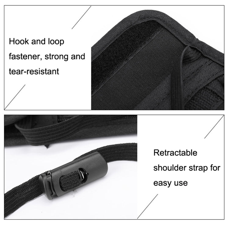 ZD-WM-06 RFID Hanging Neck Bag Passport Bag Anti-scanning Anti-magnetic Messenger ID Bag, ZD-WM-06 Black