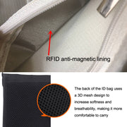 ZD-WM-06 RFID Hanging Neck Bag Passport Bag Anti-scanning Anti-magnetic Messenger ID Bag, ZD-WM-06 Black, ZD-WM-06 Beige Yellow