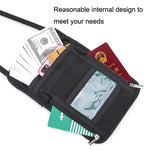 ZD-WM-06 RFID Hanging Neck Bag Passport Bag Anti-scanning Anti-magnetic Messenger ID Bag, ZD-WM-06 Black