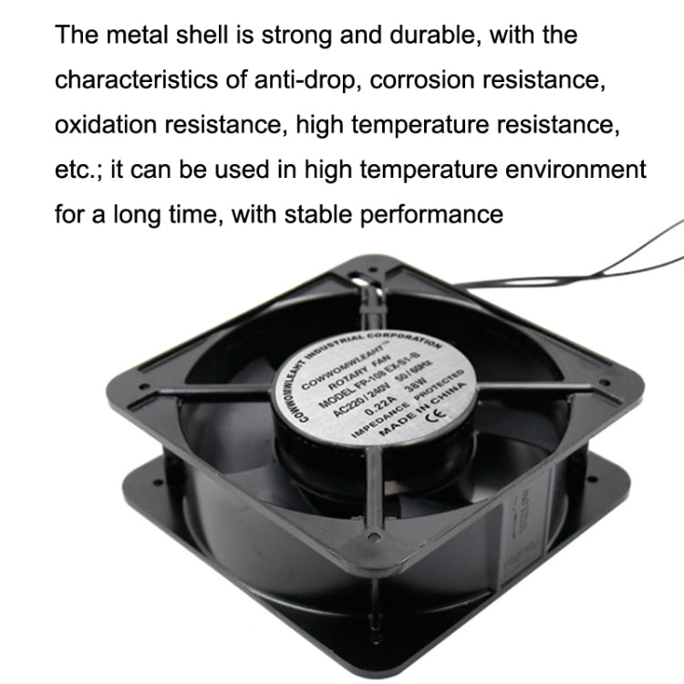 220V 38W 15cm Roller Chassis Quadro elettrico Albero, Oil Bearing Fan, Double Rolling Ball Bearing Fan