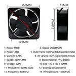 220V 38W 15cm Roller Chassis Quadro elettrico Albero, Oil Bearing Fan, Double Rolling Ball Bearing Fan