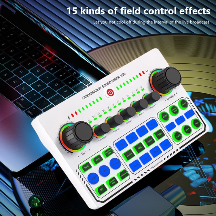 Scheda audio live X50 Bluetooth con LED RGB e porta OTG