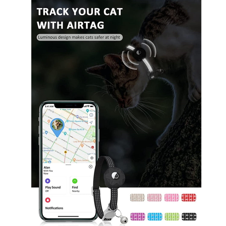 Collare riflettente per gatti con custodia AirTag