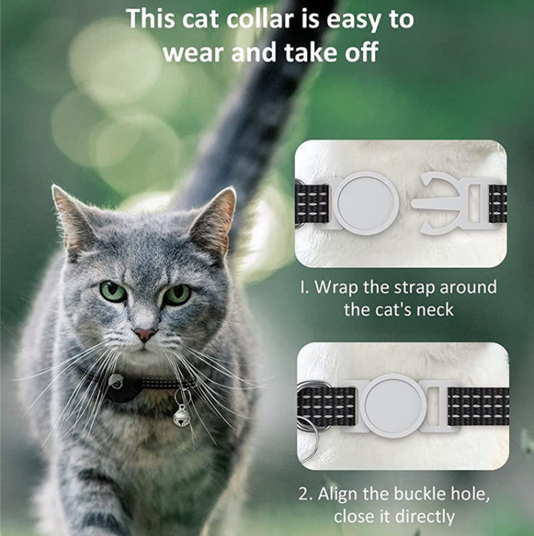Collare riflettente per gatti con custodia AirTag