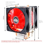 Radiatore per CPU con doppio tubo di rame per computer desktop Super silenzioso, 2 Tube Without Light 3-pin Single Fan, 2 Tube Without Light 3-pin Double Fan, 2 Tube Red Light 3-pin Single Fan, 2 Tube Blue Light 3-pin Single Fan                        ...