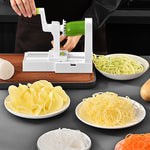 Grattugia Verdura Patate Affettatrice Spirale Vortice Frutta Verdura Macchina Spirale, White, Green