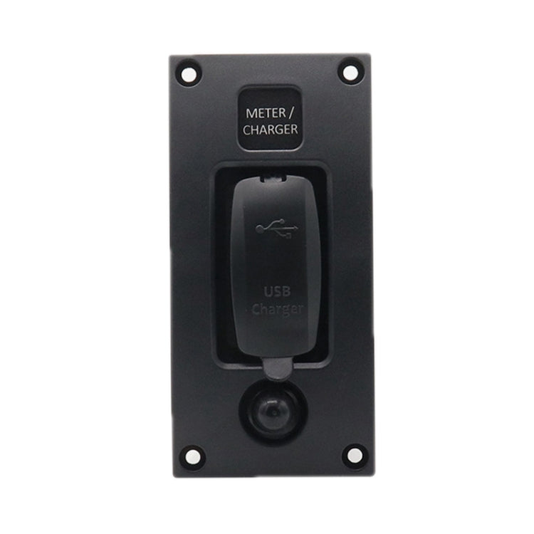Interruttore di ripristino autobloccante marino con indicatore luminoso di protezione da sovraccarico, ON-OFF-ON 3 Switch, ON-OFF 2 Switch, ON-OFF-ON 3 Switch (Printed), Square 5V 3.4A Car Charging Panel
