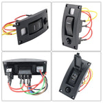 Interruttore di ripristino autobloccante marino con indicatore luminoso di protezione da sovraccarico, ON-OFF-ON 3 Switch, ON-OFF 2 Switch, ON-OFF-ON 3 Switch (Printed), Square 5V 3.4A Car Charging Panel