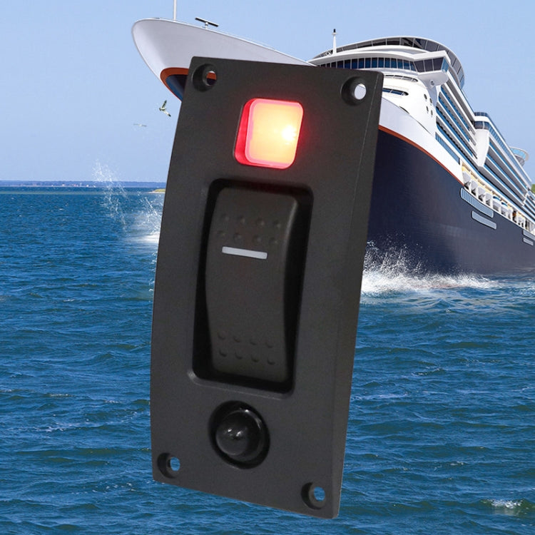 Interruttore di ripristino autobloccante marino con indicatore luminoso di protezione da sovraccarico, ON-OFF-ON 3 Switch, ON-OFF 2 Switch, ON-OFF-ON 3 Switch (Printed), Square 5V 3.4A Car Charging Panel