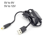 Cavo USB Booster Cavo di alimentazione per il monitoraggio dell'alimentazione mobile, 2pcs DC 5V To 9V, 2pcs DC 5V To 12V