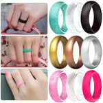 SH100 Anello in silicone largo 5,7 mm Anello per coppia glitterato, No.10